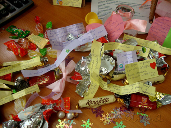 витамины счастья - записочки с пожеланиями внутри шоколадных конфет