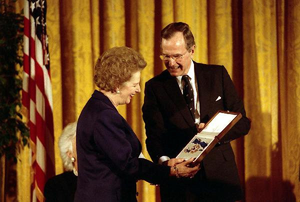 Маргарет Тэтчер и Джордж Буш-старший, 1991 год