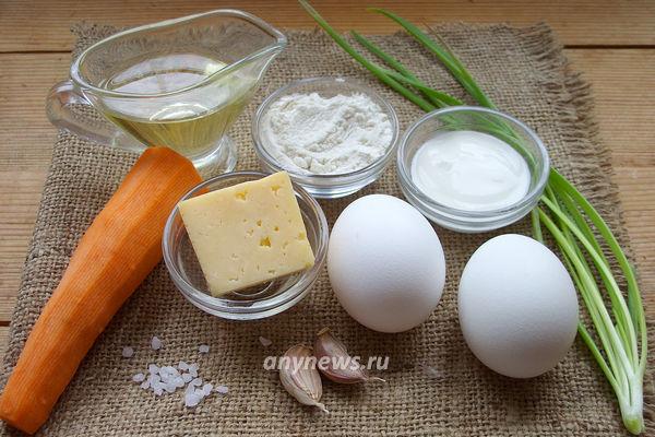 Морковный рулет с сыром - ингредиенты