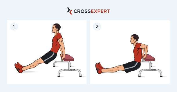 техника отжиманий от скамьи для новичков