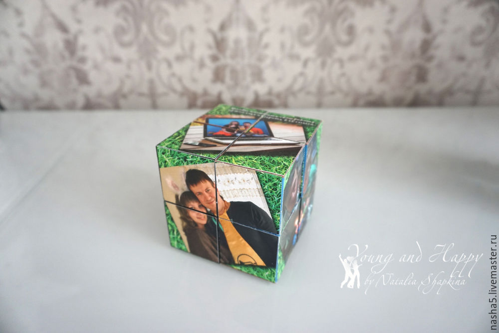 Делаем фотокубик с семейными фотографиями из старых детских кубиков, фото № 6