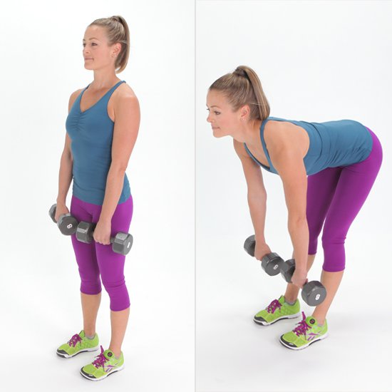 Упражнения с гантелями для спины для женщин