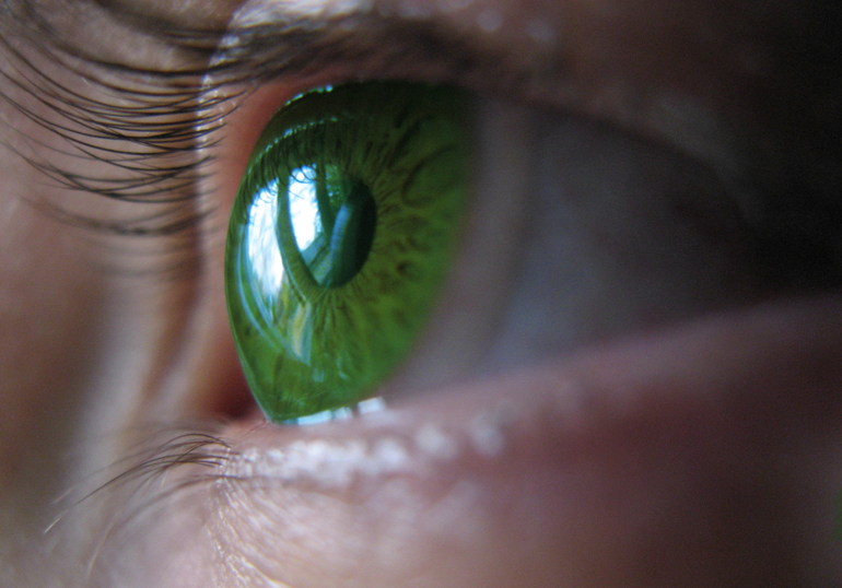 глаз с зеленой радужкой