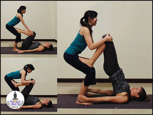 Yoga Poses for 2: Chair and Shoulderstand
