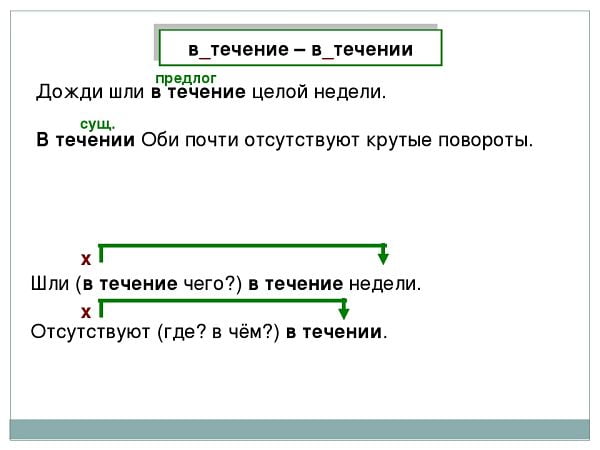 В течении - в течение