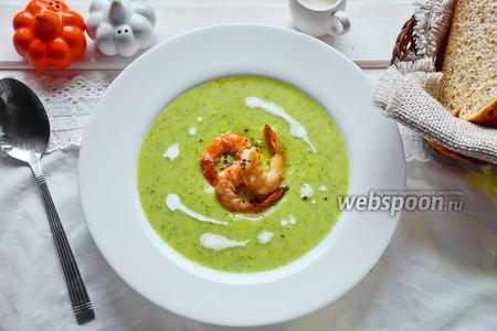 Фото рецепта Суп пюре из зелёного горошка и брокколи