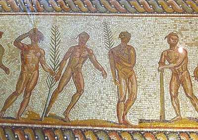 Награждение атлетов. Мозаика. Археологический музей, Олимпия
