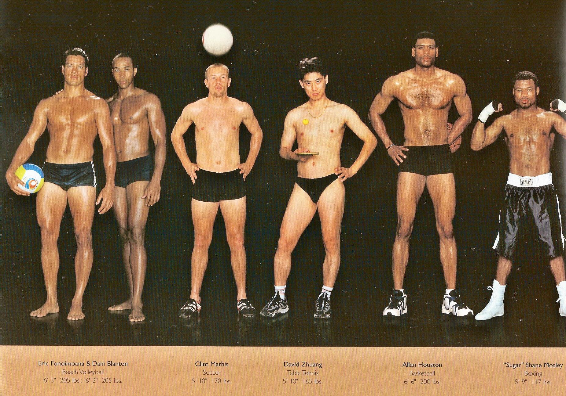 Howard Schatz / слева направо: пляжный волейбол, футбол, настольный теннис, баскетбол, бокс.